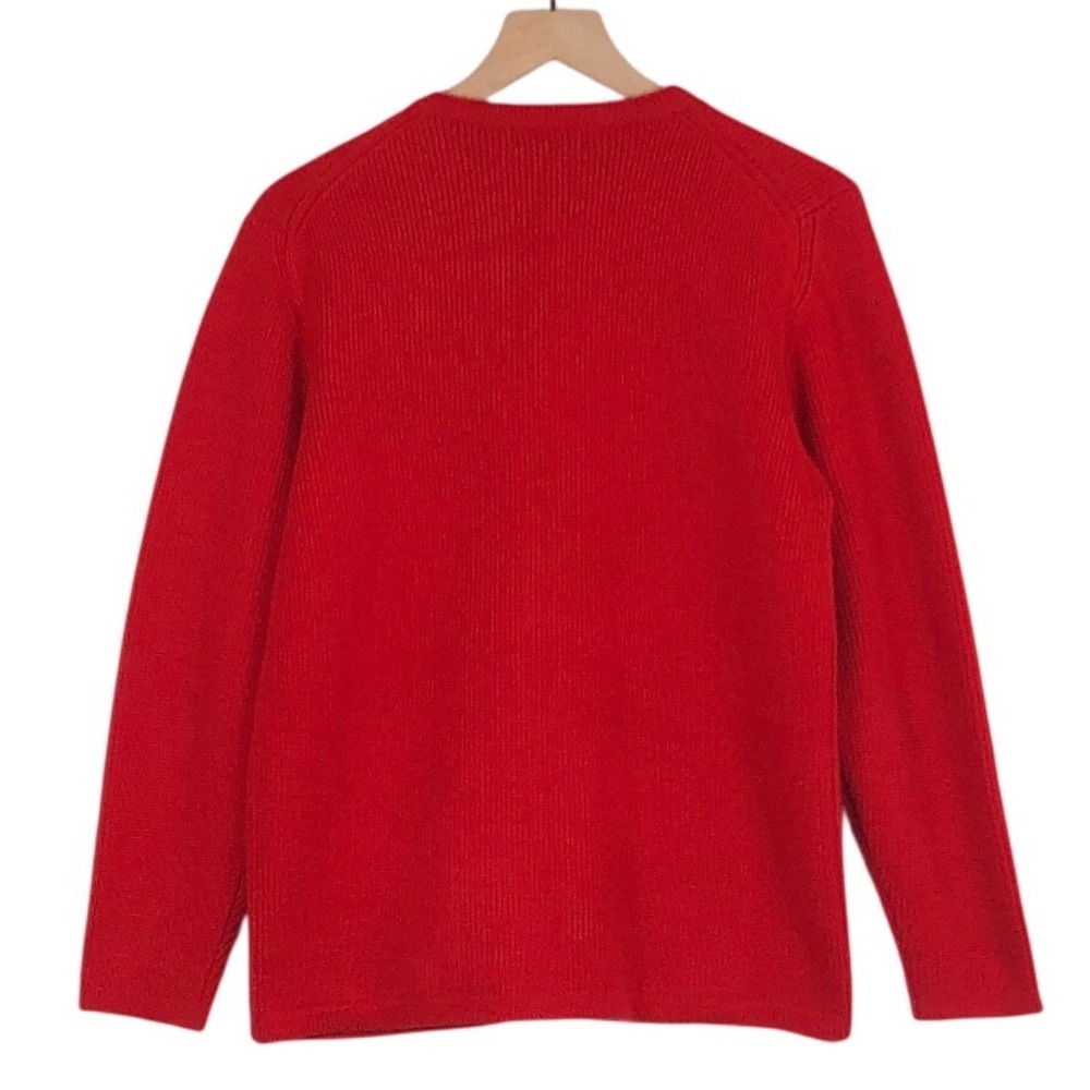 VTG Mark Fore & Strike Cardigan Sz 38 Red Acrylic Gold Buttons Pockets Sweater - Picture 2 of 9